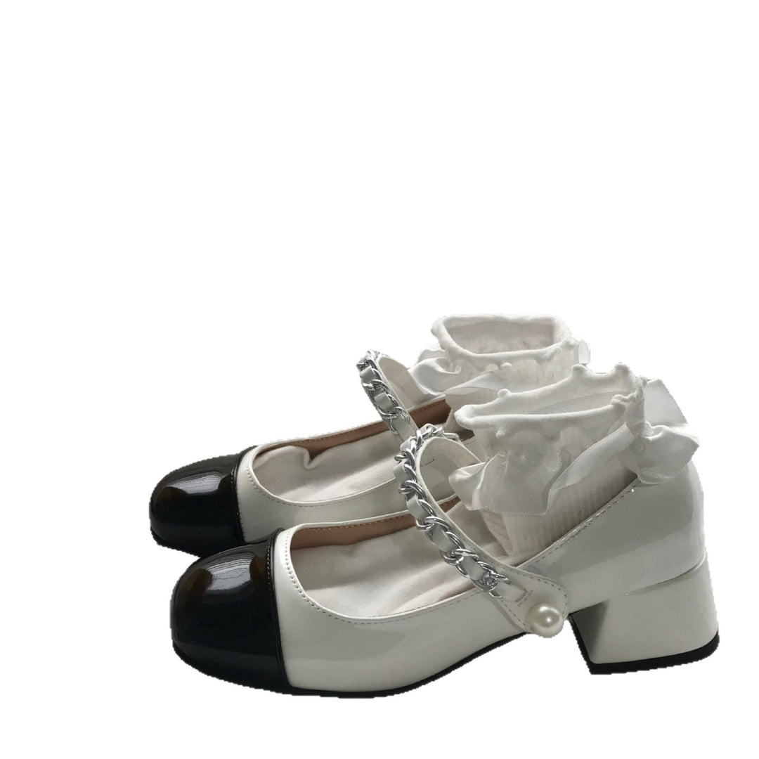 Damen Mary Jane Schuhe mit eleganter Rüschenverzierung und metallischem Akzent R&B