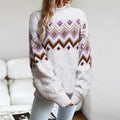 Damen Strickpullover mit geometrischem Muster