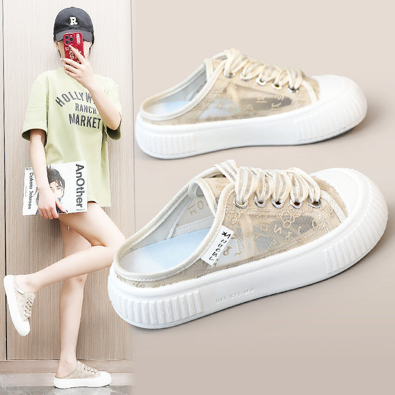 Damen Slip-On Sneakers mit atmungsaktiver Mesh-Oberfläche und elastischen Schnürsenkeln R&B