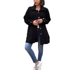 Damen Modische Wolljacke mit praktischen Taschen und Knopfdetails R&B