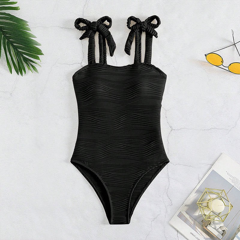 Damen Einteiler Badeanzug mit eleganter Raffung