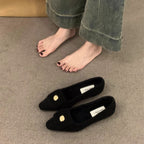 Damen elegante Ballerinas aus Filz mit dekorativem Riemchen R&B