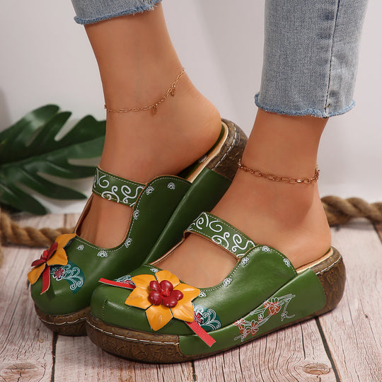 Damen Clogs mit floralem Design und komfortabler Sohle R&B