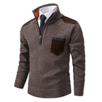 Herren lässiger Pullover mit halbem Reißverschluss und modernem Kragen R&B