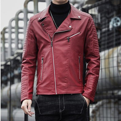 Herren Motorradjacke mit gesteppter Schulterpartie und praktischen Reißverschlusstaschen R&B