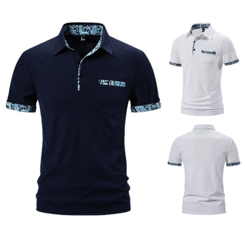 Herren Polohemd mit einzigartigem Kragen-Design und praktischer Brusttasche R&B