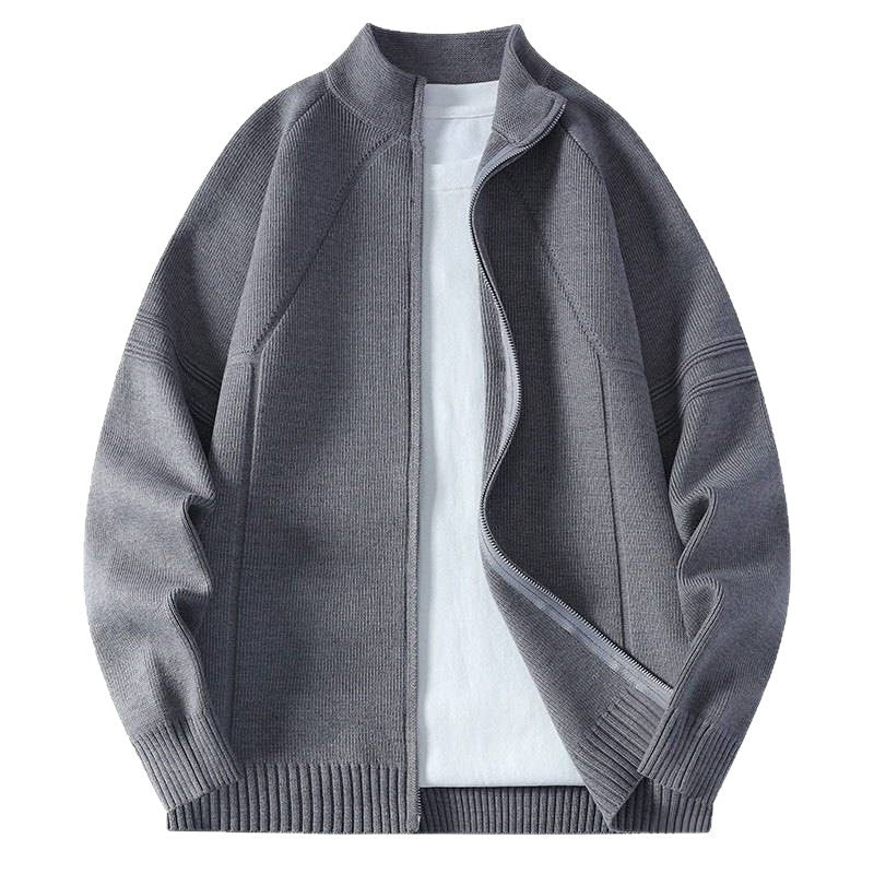 Damen lässige Jacke mit hohem Kragen und durchgehendem Reißverschluss R&B