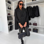Damen modischer Cape-Blazer mit doppelter Knopfleiste R&B