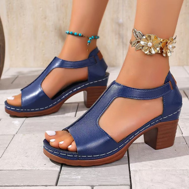 Damen Komfortable Offene Sandalen mit modischen Cut-Outs R&B