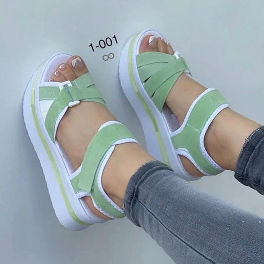 Damen Komfortable Sommer-Sandalen mit verstellbaren Riemen und ergonomischem Fußbett R&B