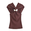 Damen elegantes Oberteil mit raffiniertem Knotendetail