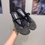 Damen Glitzernde Ballerinas mit verstellbarem Riemchen und komfortablem Fußbett R&B