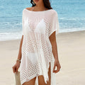 Damen Häkel-Strandüberwurf im offenen Design mit elegantem Lochmuster R&B