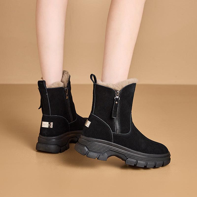 Damen Warme Winterstiefel mit durchgehendem Futter und robustem Reißverschluss R&B
