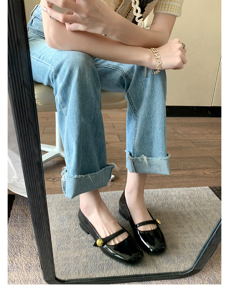Damen elegante Mary Jane Ballerinas mit modischer Schnalle R&B