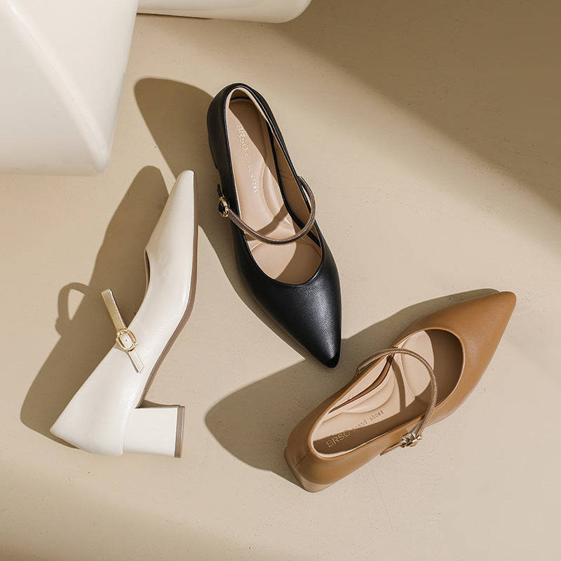 Damen Slingback-Pumps mit elegantem Riemen und komfortablem Blockabsatz