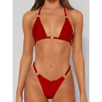 Damen Triangel-Bikini mit schimmernden Akzenten und verstellbaren Trägern R&B