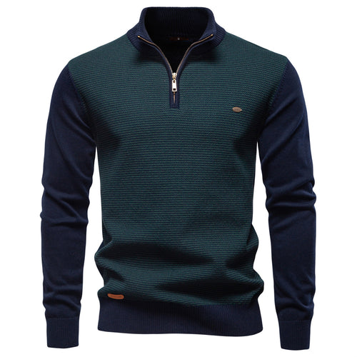 Herren Stehkragenpullover mit strukturiertem Muster R&B