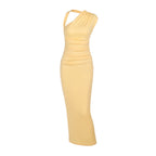 Damen Elegantes wickelbares Abendkleid mit asymmetrischem Halterdesign und figurbetontem Schnitt EB