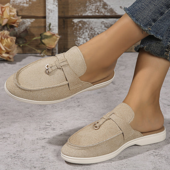 Damen Mokassin-Pantoletten mit elegantem Design und hochwertiger Oberflächenstruktur R&B
