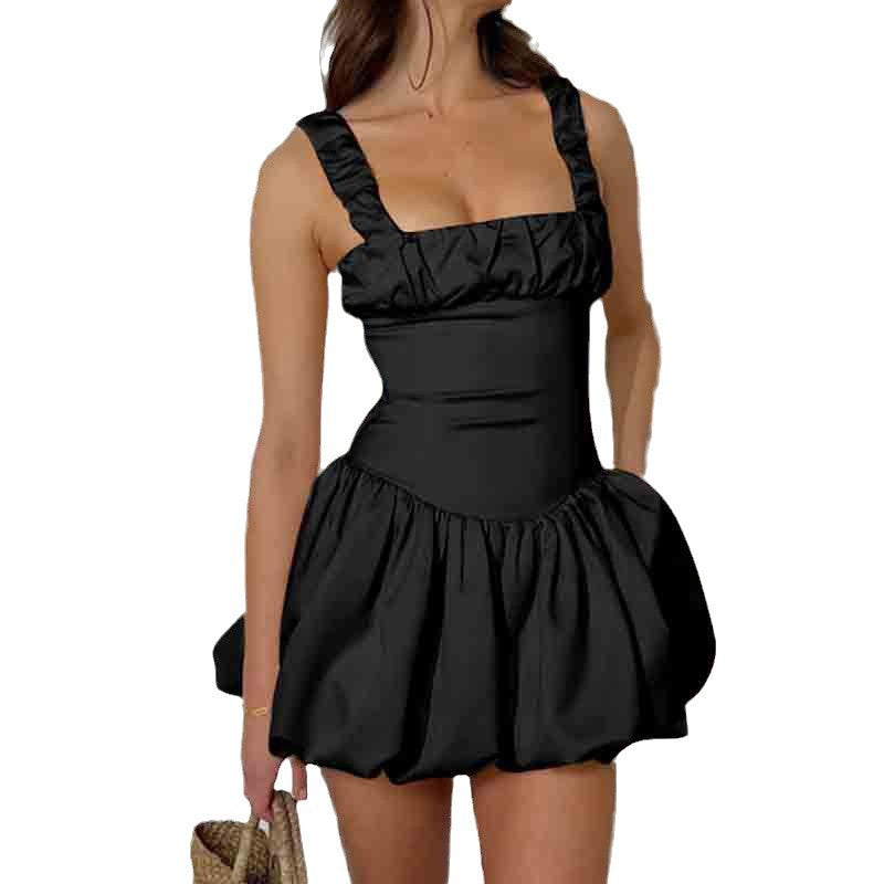 Damen Mini-Kleid mit voluminösem Rock und Rüschendetails R&B