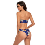 Damen Bandeau-Bikini mit verstellbarem Knotted Detail R&B