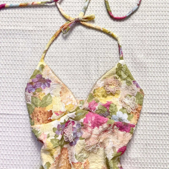 Damen Verspielt bedrucktes Chiffon-Oberteil R&B