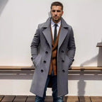 Herren eleganter Langmantel mit gefüttertem Innenfutter und stylischem Kragen R&B