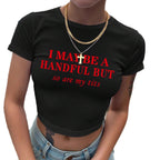 Damen Crop-T-Shirt mit witzigem Schriftzug R&B