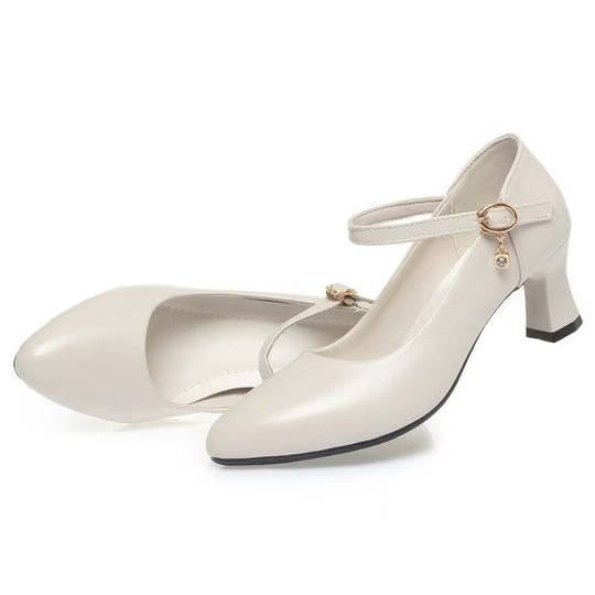 Damen Mary Jane Pumps mit komfortablem Blockabsatz und modischem Schnallenakzent R&B