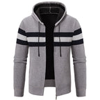 Herren modische Kapuzenjacke mit strukturiertem Design und elegantem Innenkragen