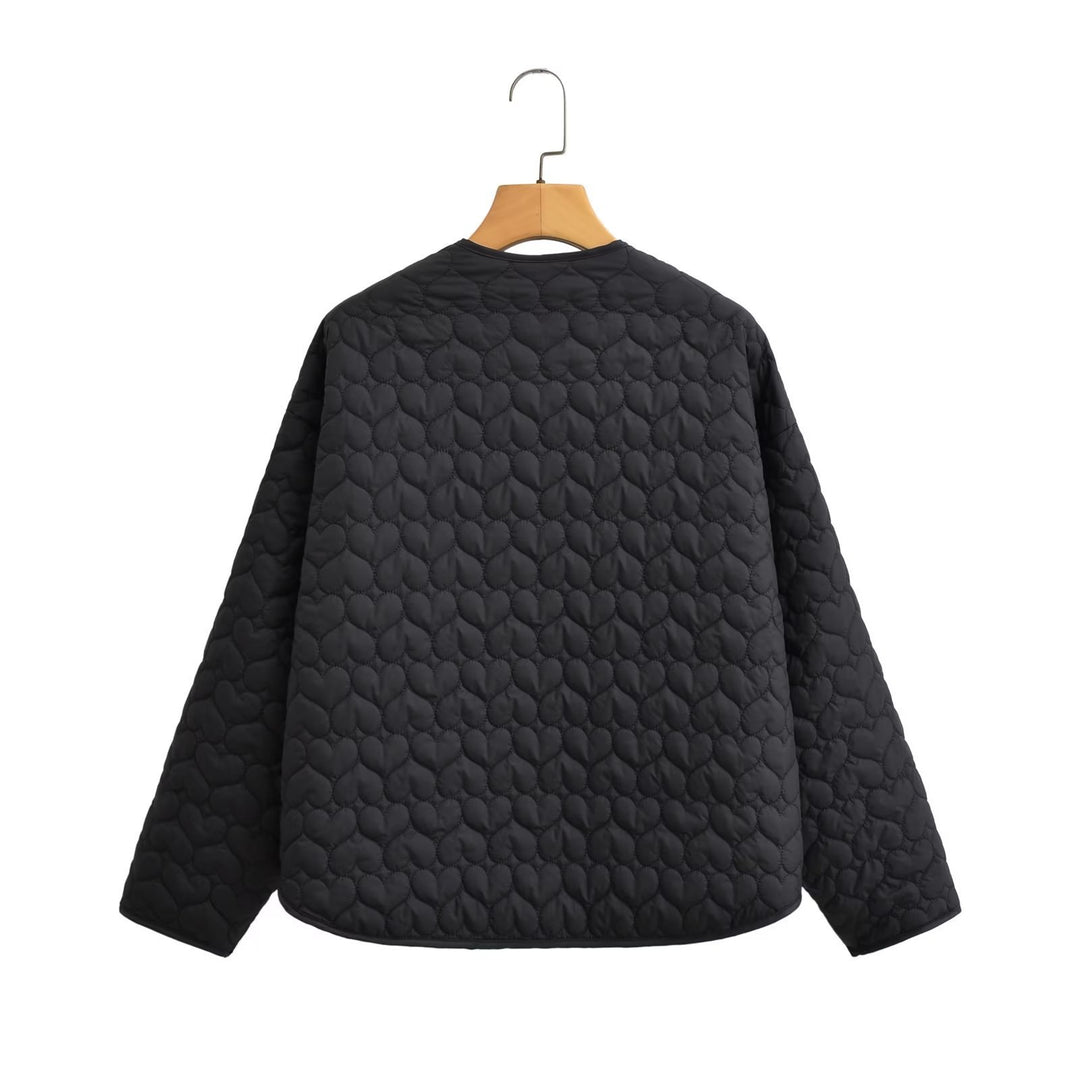 Damen gesteppte Übergangsjacke mit seitlichen Eingrifftaschen und modernem Design R&B