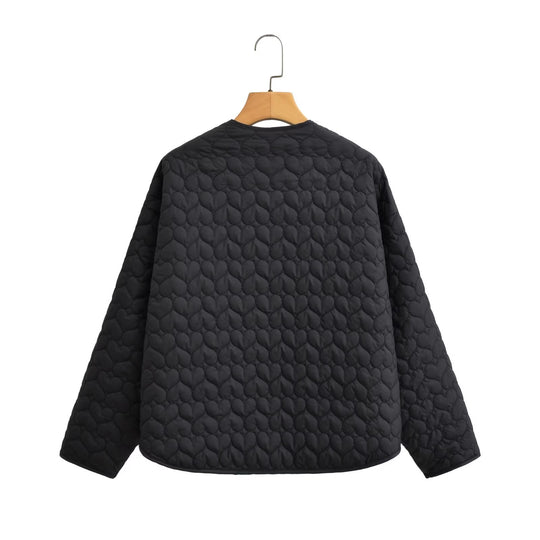 Damen gesteppte Übergangsjacke mit seitlichen Eingrifftaschen und modernem Design R&B