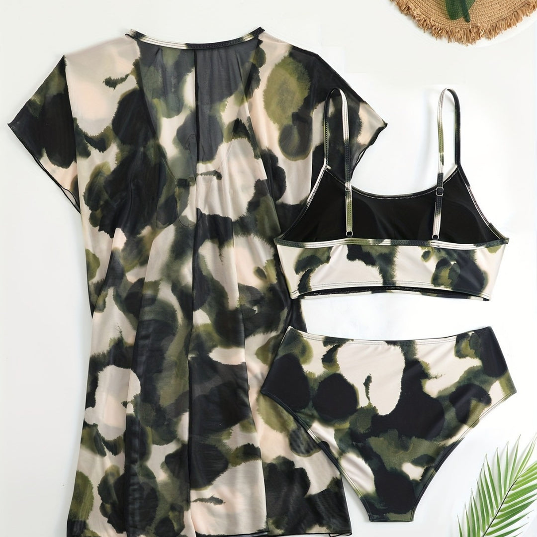 Damen Bademode mit transparentem Kimono R&B