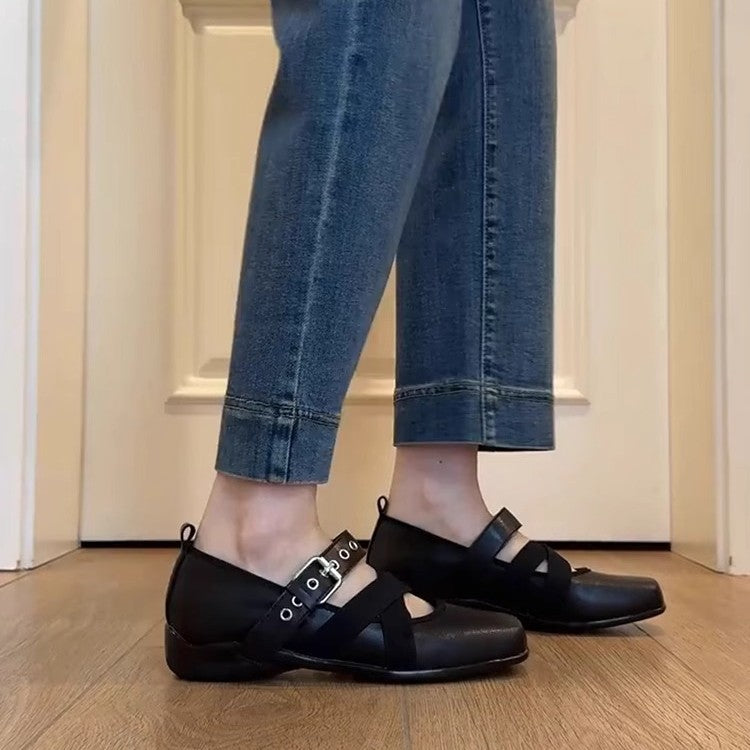 Damen Freizeit-Ballerinas mit elegantem Riemendesign und komfortabler Sohle