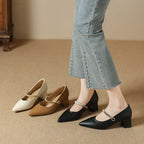 Damen Slingback-Pumps mit elegantem Riemen und komfortablem Blockabsatz