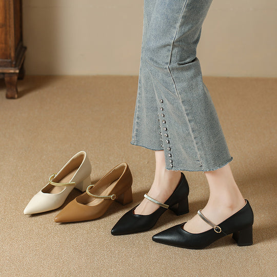 Damen Slingback-Pumps mit elegantem Riemen und komfortablem Blockabsatz R&B