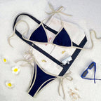 Damen Triangel-Bikini mit verspieltem Schnürdesign R&B