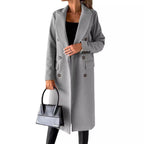Damen eleganter Doppelreiher-Mantel mit modernem Schnitt und Taschen R&B