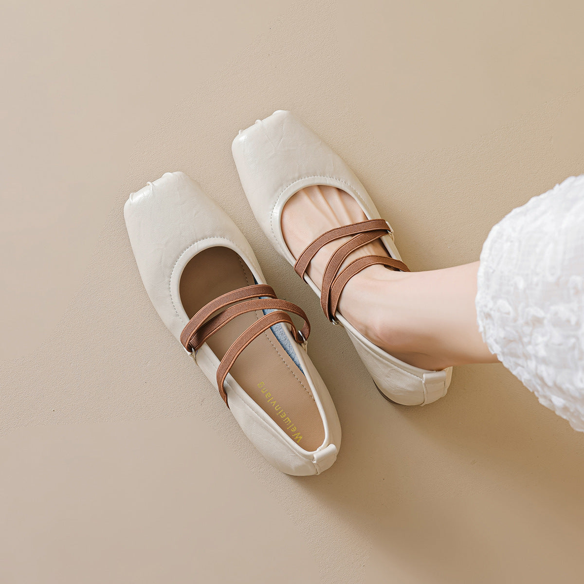 Damen Ballerinas mit komfortablem Riemchendesign und weichem Fußbett R&B