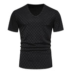 Herren V-Ausschnitt T-Shirt mit strukturiertem Muster