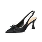 Damen Slingback Pumps mit zartem Schleifenakzent und elegantem Blockabsatz R&B