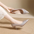 Damen Elegante und funkelnde Pumps mit spitzem Absatz R&B