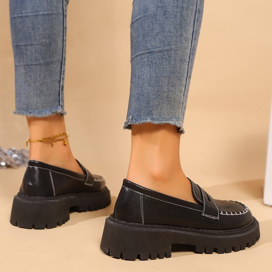 Damen elegante Mokassins mit robustem Profil R&B