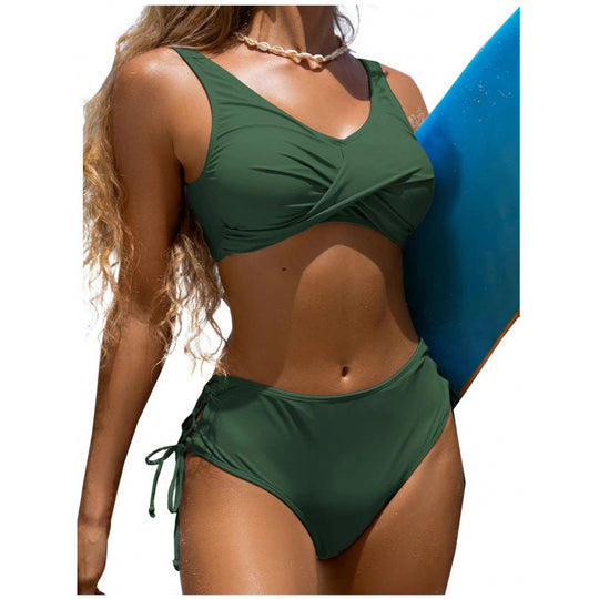 Damen Hochgeschnittener Bikini mit raffiniertem Wickeldetail R&B