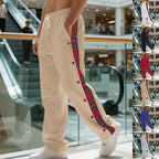 Herren Sportliche Jogginghose mit Karomuster und Druckknopf-Detail R&B
