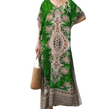 Damen Maxikleid mit detailliertem Floral- und Paisleydesign R&B