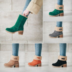 Damen Winterstiefel mit kuscheligem Kunstfellkragen und robustem Sohlenprofil R&B