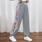 Damen Freizeit-Hose mit buntem Blumenmuster und elastischem Bund R&B