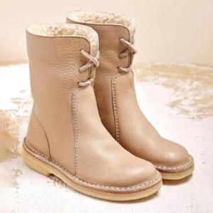 Damen Lederstiefel mit komfortablem Innenfutter und modischem Riemen R&B
